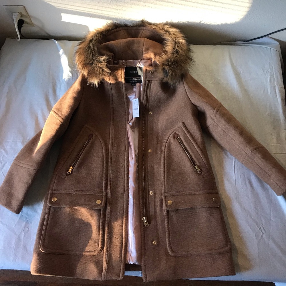 J Crew Chateau Parka, made with Italian Stadium Wool.